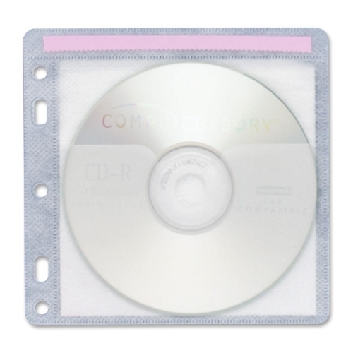 Compucessory CD Sleeves, 100/Pack, White/Clear