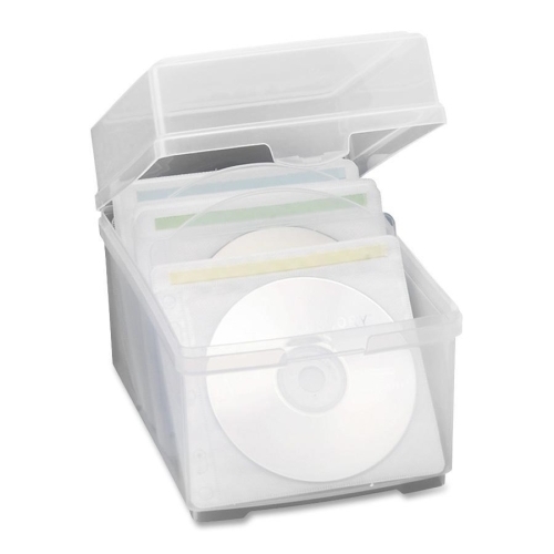Compucessory CD Storage Box,w/50 Sleeves, 5-3/4"x7-1/2"x5-1/2", Clear