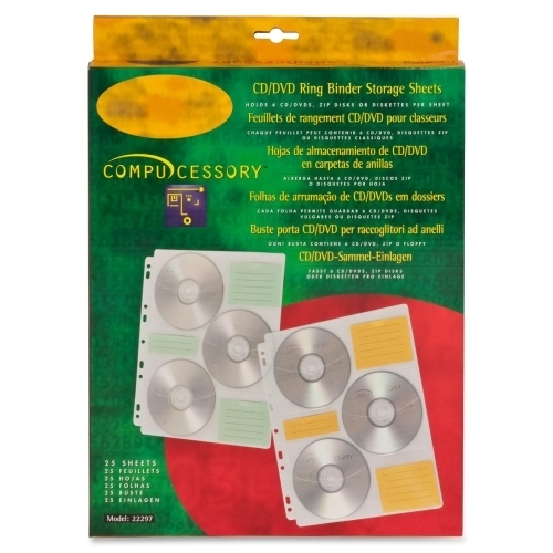 Compucessory CD Media Binder Refill, 25 Refill Pages