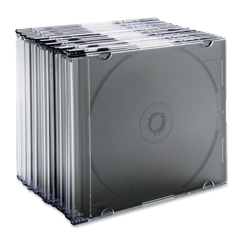 Compucessory Thin CD/DVD Jewel Case, One CD W/Literature, 20/PK, Clear