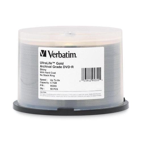 Verbatim Corporation DVD-R, 8x, 4.7GB, Gold Archival, 50/PK