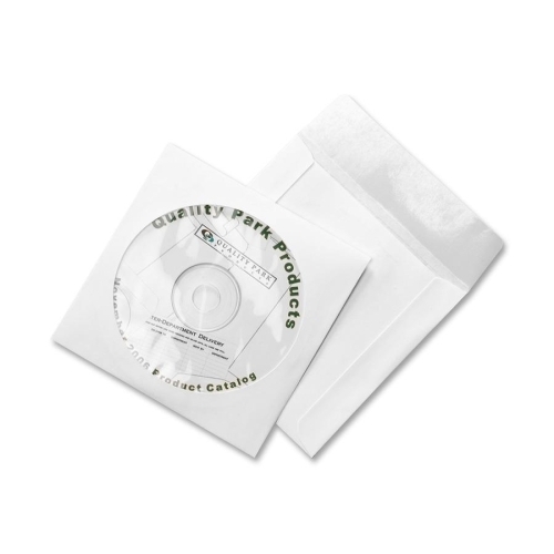 Quality Park Products CD/DVD Sleeves,Moisture/Tear Resistant,4-7/8"x5",100/PK,WE