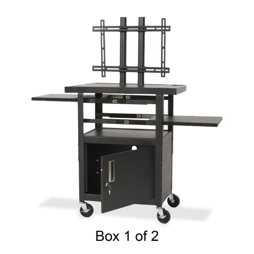 Balt, Inc. LCD Cart,Height Adjustable,Box 1 of 2,24"x18"x62",Black