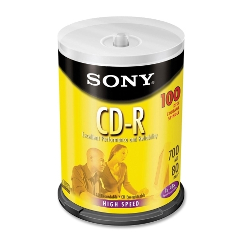 Sony Electronics CR-R, 48X, 700MB/80Min, Branded 100/PK