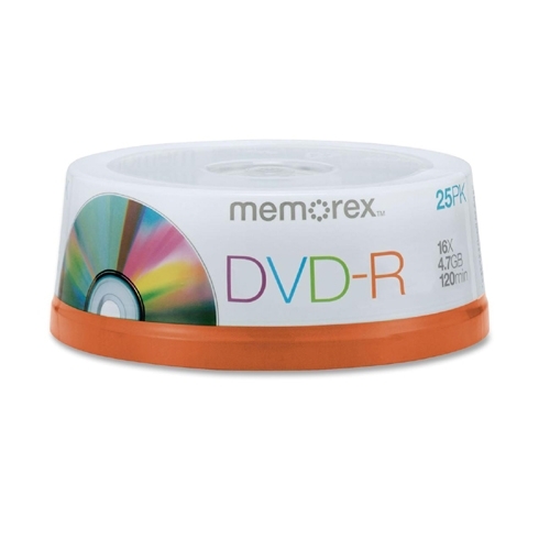 Memorex DVD-R, 16X, 4.7GB, Branded, 25/PK