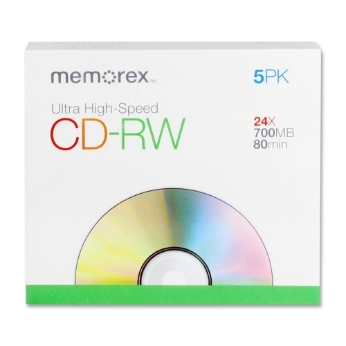 Memorex CD-RW Ultra Speed, 24X, 700MB/80Min, 5/PK