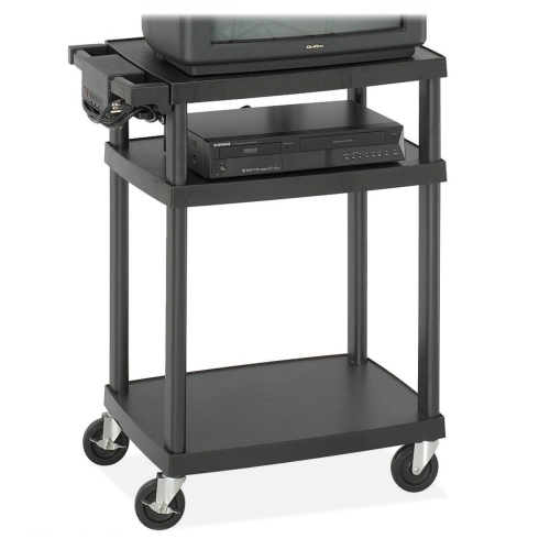 Safco Products Company AV Cart, Plastic, 27-3/4"x18-1/2"x42", Black