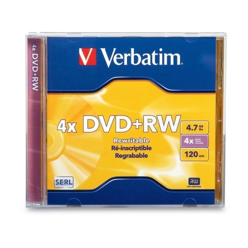 Verbatim Corporation DVD+RW, w/ Jewel Case, 1x-4x Recording Speed, 4.7GB