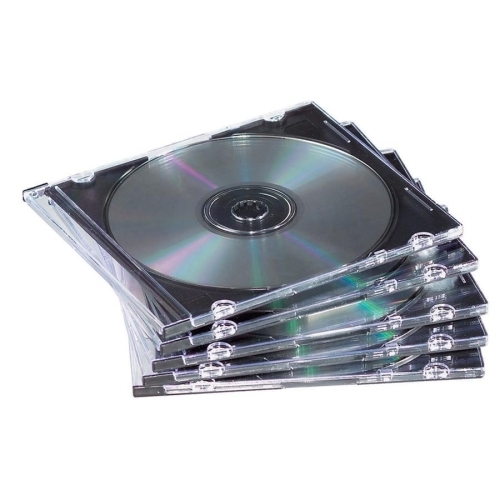 Fellowes Mfg. Co. Thin Jewel Case, 5-3/8"x3/16"x4-15/16", 100EA/PK, Clear/BK