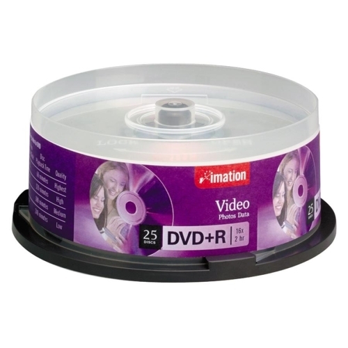 Imation DVD+R,16X,4.7GB,Branded,Single-Sided,Write Once,25/PK,SR