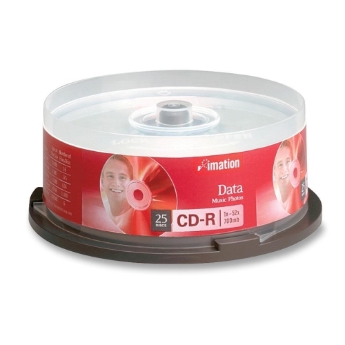 Imation CD-R, Branded Surface, 80 Min/700MB,52X, 25/PK