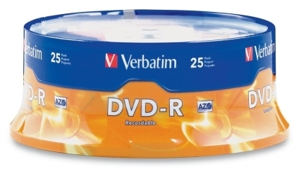 Verbatim Corporation DVD-R, 16X Speed, 4.7GB, Branded, 25/PK