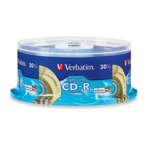 Verbatim Corporation CD-R, Spindle, 52x, 700mb/80min, 30/PK, LightScribe