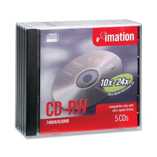 Imation CD-RW, Rewritable,Branded,Ultra Speed,700MB/80MIN,10-24X,SR