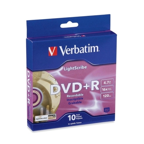 Verbatim Corporation LightScribe DVD+R, 16X, 4.7GB, 10/PK