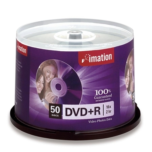 Imation DVD+R,16X,4.7GB,Branded,Single-Sided,Write Once,50/PK,SR Imation DVD+R,16X,4.7GB,Branded,Single-Sided,Write Once,50/PK,SR