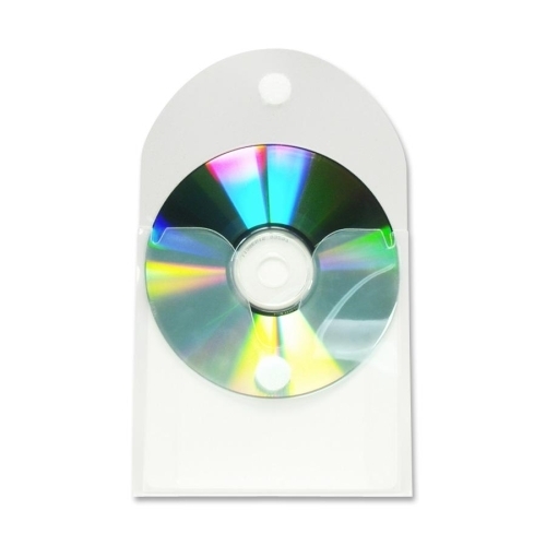Baumgartens CD/DVD Pocket w/ Self-Adhesive Flap, 5/PK, Clear