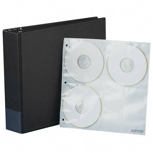 C-Line Products, Inc. Binder,CD/DVD,"D" Ring,11-1/2"x2"x12-3/8",10 Pages,Black