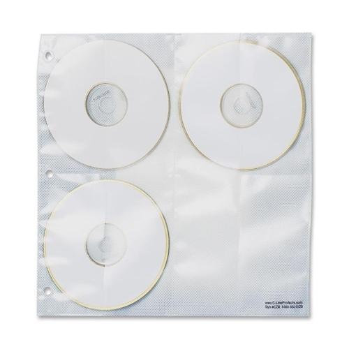 C-Line Products, Inc. Refill Pages, 8 Disc Per Page, 10-1/4"x3/64"x10-1/4", Clear