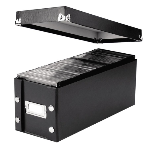 Ideastream Products Snap-N-Store CD Storage Box,30 CD Cap,5-1/4x14x5-3/4",Black