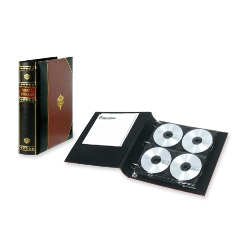 Ideastream Products CD Binder,Media Storage,128 Cap.,Burgundy Cover/Black Spine