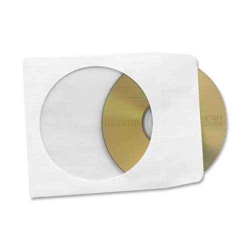Quality Park Products Paper CD/DVD Sleeve, 24 LB, 4-7/8"x5", 100/BX, White