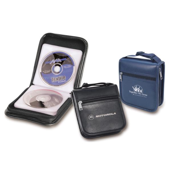 Simulated Leather CD Holder - Black or Navy