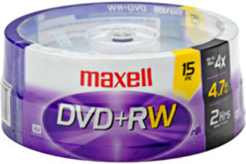 4X Rewritable dvd+RW Spindle - 15 Disc Spindle