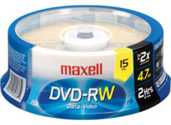 2X Rewritable dvd-RW Spindle - 15 Disc Spindle