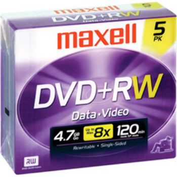 4X Rewritable dvd+RW - 5 Pack