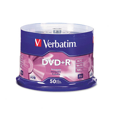 DVD+R Discs 4.7GB 16x Spindle Matte Silver 50