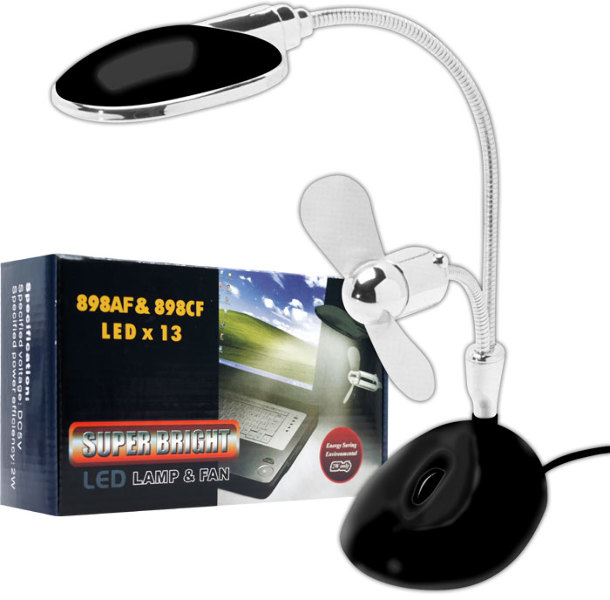 Super Bright 2 in 1 Laptop LED Lamp & Fan